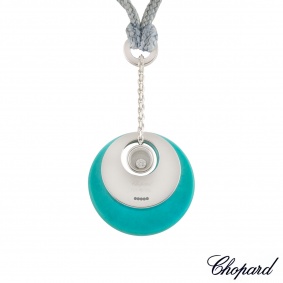 Chopard White Gold and Turquoise Happy Diamonds Pendant 79/6477/405-20